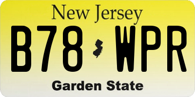 NJ license plate B78WPR