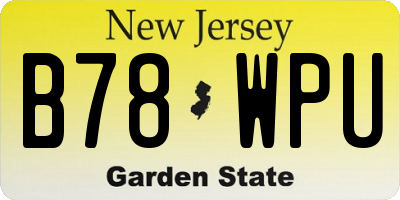 NJ license plate B78WPU