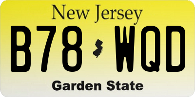 NJ license plate B78WQD