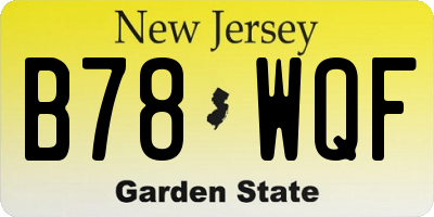 NJ license plate B78WQF