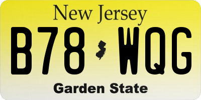 NJ license plate B78WQG