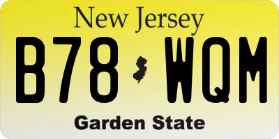 NJ license plate B78WQM