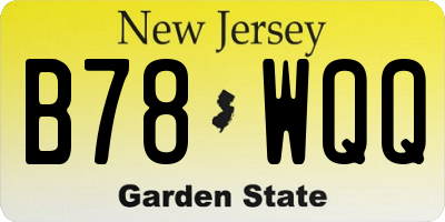 NJ license plate B78WQQ