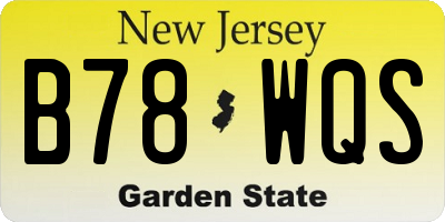 NJ license plate B78WQS