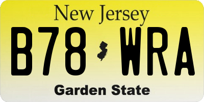 NJ license plate B78WRA