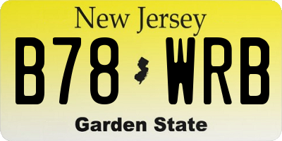 NJ license plate B78WRB