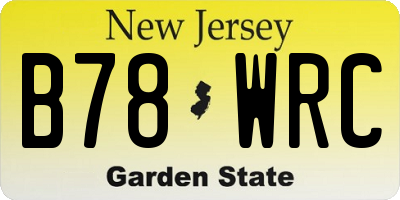 NJ license plate B78WRC