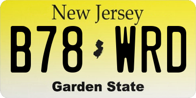 NJ license plate B78WRD