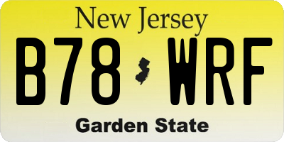 NJ license plate B78WRF