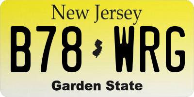 NJ license plate B78WRG