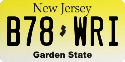 NJ license plate B78WRI