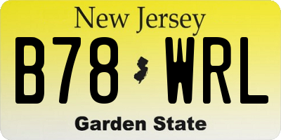 NJ license plate B78WRL