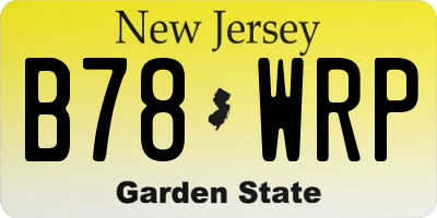 NJ license plate B78WRP