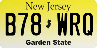 NJ license plate B78WRQ