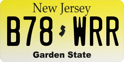 NJ license plate B78WRR
