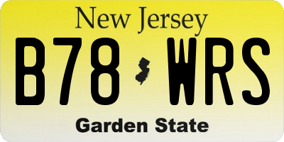 NJ license plate B78WRS
