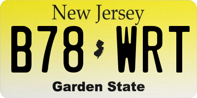 NJ license plate B78WRT