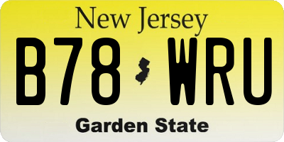 NJ license plate B78WRU
