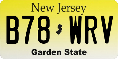 NJ license plate B78WRV