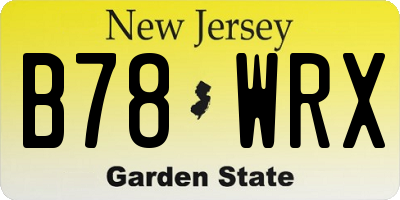 NJ license plate B78WRX