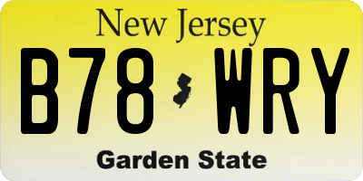 NJ license plate B78WRY