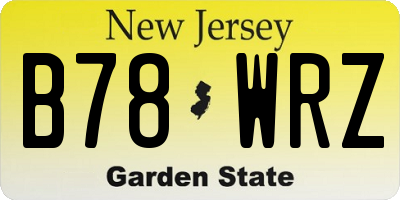NJ license plate B78WRZ
