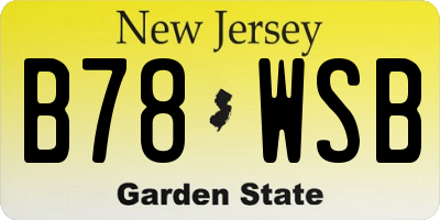 NJ license plate B78WSB