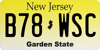 NJ license plate B78WSC