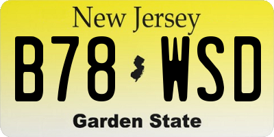 NJ license plate B78WSD
