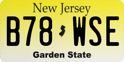 NJ license plate B78WSE