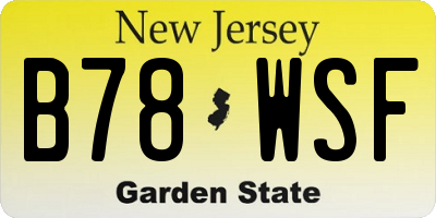 NJ license plate B78WSF