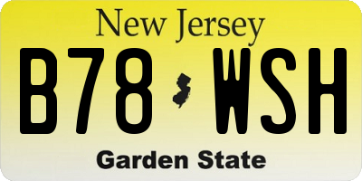 NJ license plate B78WSH