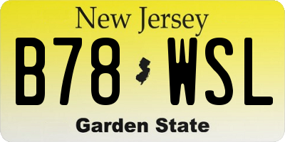 NJ license plate B78WSL