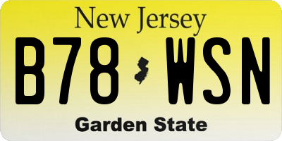 NJ license plate B78WSN