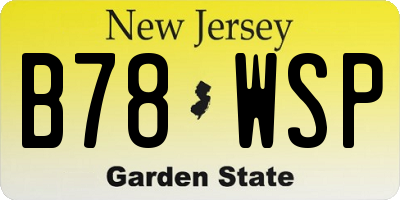 NJ license plate B78WSP