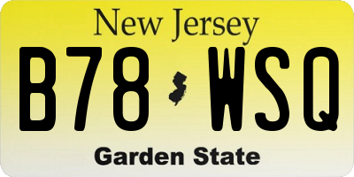 NJ license plate B78WSQ