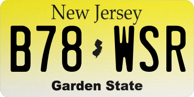 NJ license plate B78WSR