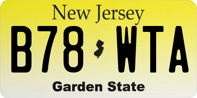NJ license plate B78WTA