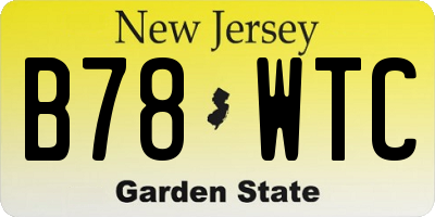 NJ license plate B78WTC