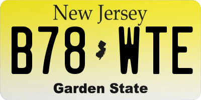 NJ license plate B78WTE