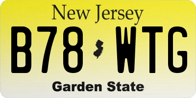 NJ license plate B78WTG