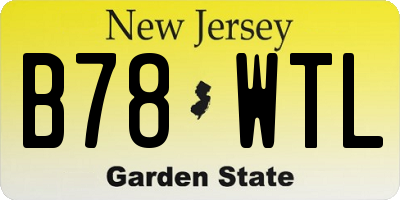 NJ license plate B78WTL