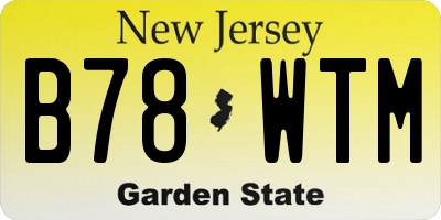 NJ license plate B78WTM
