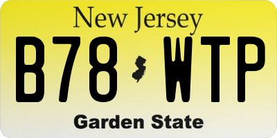 NJ license plate B78WTP