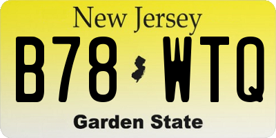 NJ license plate B78WTQ
