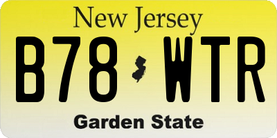 NJ license plate B78WTR