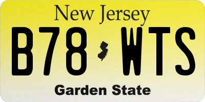 NJ license plate B78WTS