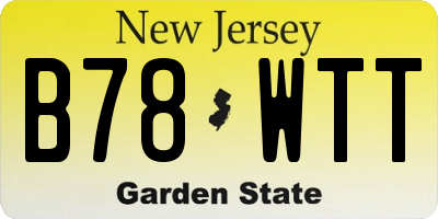 NJ license plate B78WTT