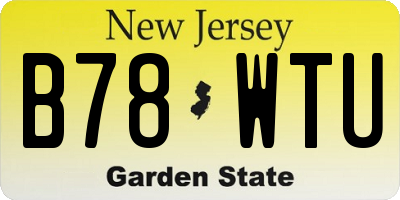 NJ license plate B78WTU