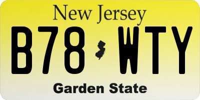 NJ license plate B78WTY